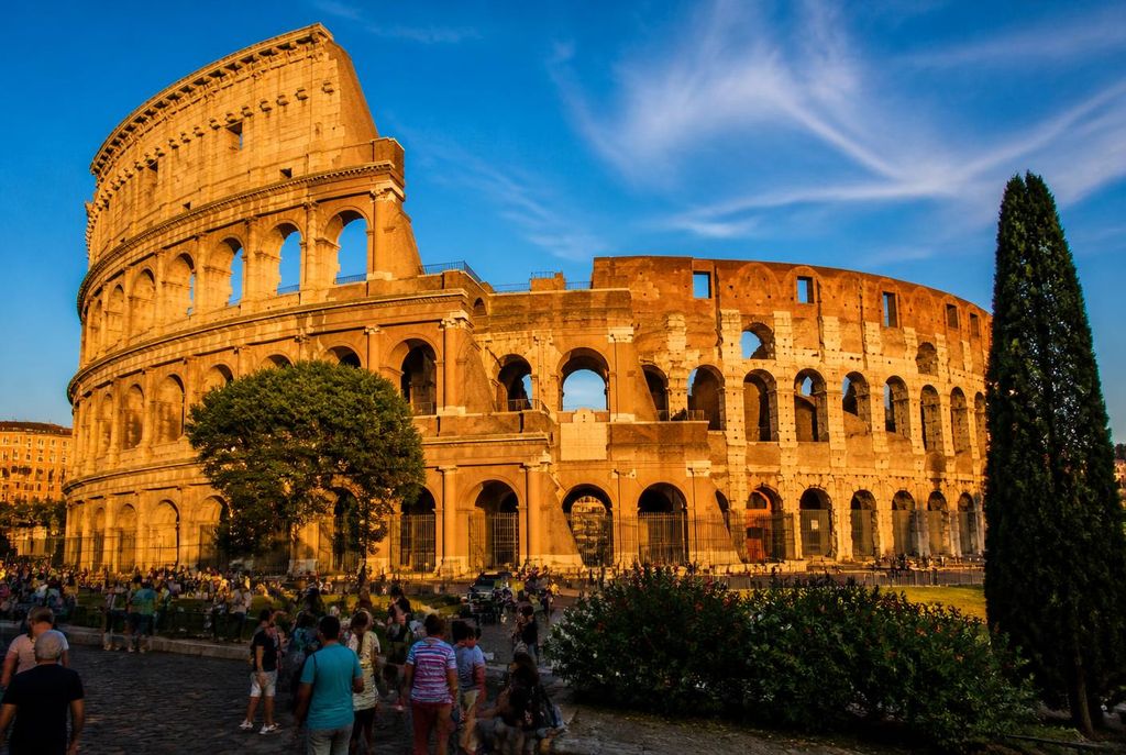 The Colosseum in Rome at golden hour